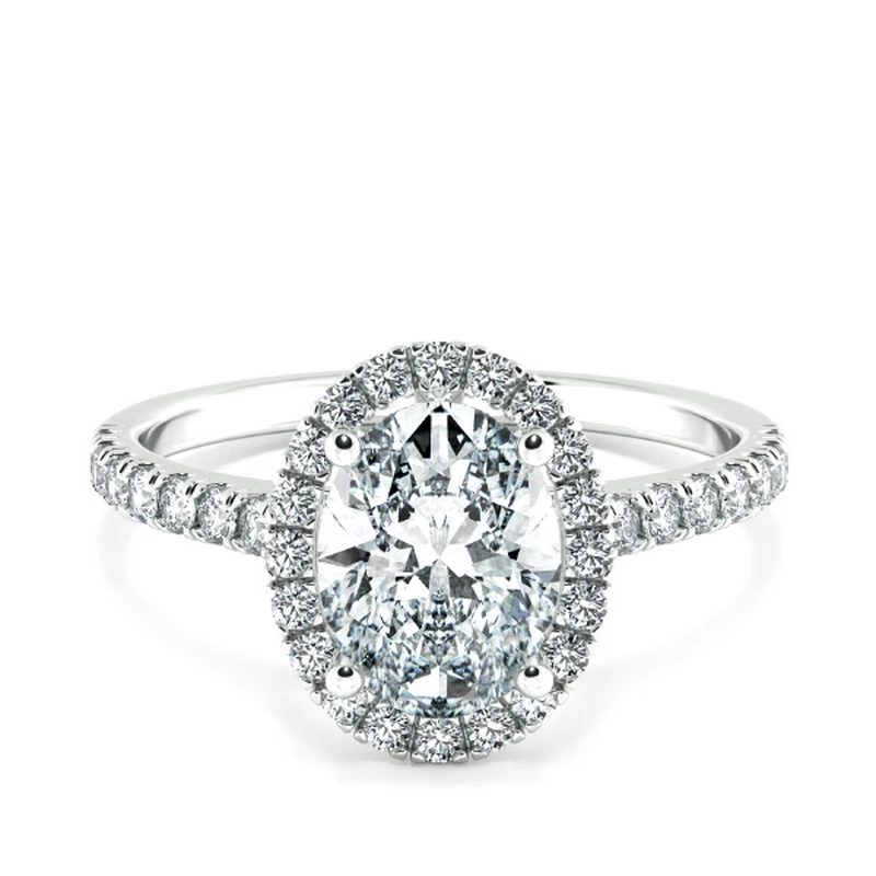 Nhẫn đính hôn Halo đai tấm NCH8501